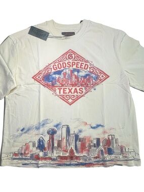 Godspeed Texas Skyline Cream T-Shirt Mainline Collection New With Bag And Tags